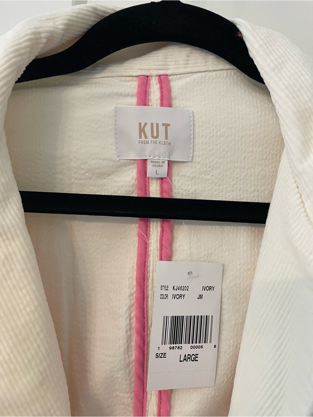 Kut from the Kloth Cream Corduroy Button-Front Jacket - Picture 2 of 3